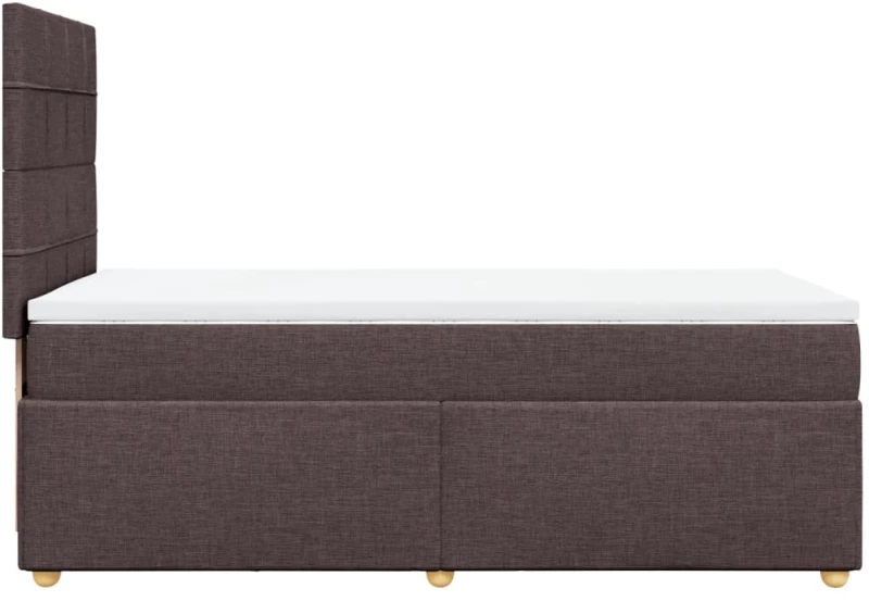 vidaXL Κρεβάτι Boxspring με Στρώμα Σκούρο Καφέ 90x200 εκ. Υφασμάτινο
