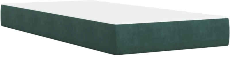 vidaXL Κρεβάτι Boxspring με Στρώμα Σκούρο Πράσινο 90x200 εκ. Βελούδινο
