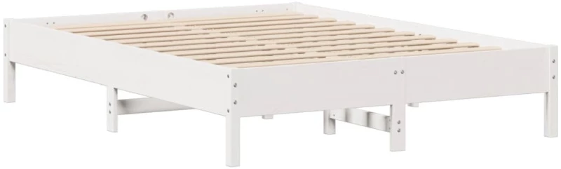 vidaXL Σκελετός Κρεβ. Χωρίς Στρώμα Λευκό 150x200 εκ Μασίφ Πεύκο