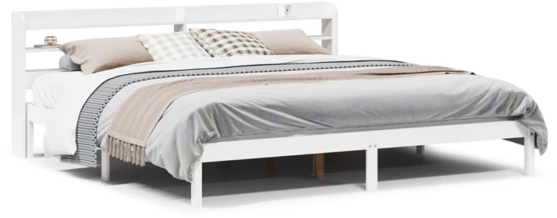 vidaXL Σκελετός Κρεβ. Χωρίς Στρώμα Λευκό 180x200 εκ Μασίφ Πεύκο