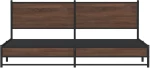 vidaXL Σκελετός Κρεβ. Χωρίς Στρώμα Καφέ Δρυς 193x203 εκ. Μεταλλικό