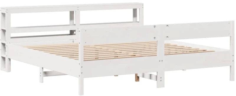 vidaXL Σκελετός Κρεβ. Χωρίς Στρώμα Λευκό 180x200 εκ Μασίφ Πεύκο