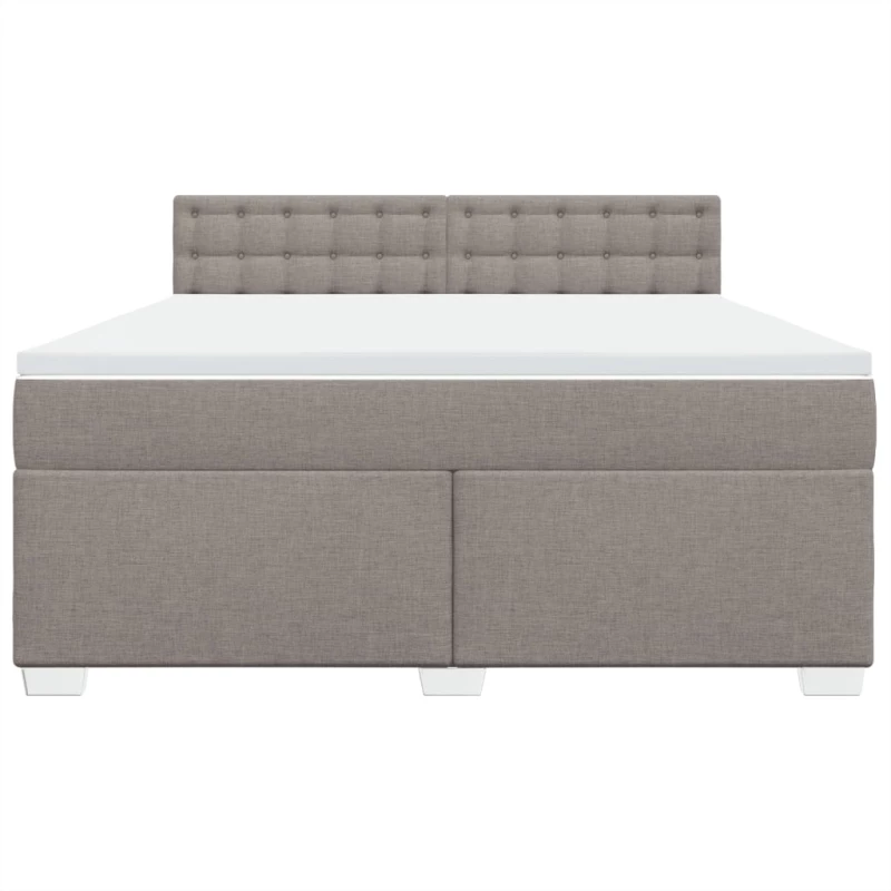 vidaXL Κρεβάτι Boxspring με Στρώμα Taupe 180x200 εκ. Υφασμάτινο