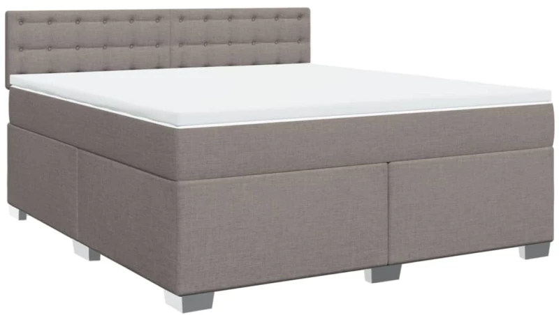 vidaXL Κρεβάτι Boxspring με Στρώμα Taupe 180x200 εκ. Υφασμάτινο