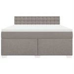 vidaXL Κρεβάτι Boxspring με Στρώμα Taupe 180x200 εκ. Υφασμάτινο