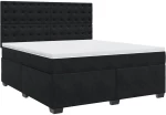 vidaXL Κρεβάτι Boxspring με Στρώμα Μαύρο 180x200 εκ. Βελούδινο