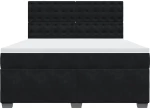 vidaXL Κρεβάτι Boxspring με Στρώμα Μαύρο 180x200 εκ. Βελούδινο