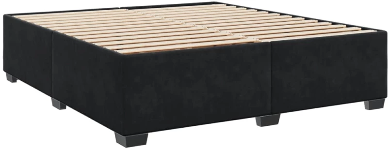 vidaXL Κρεβάτι Boxspring με Στρώμα Μαύρο 180x200 εκ. Βελούδινο