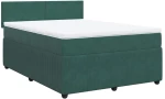 vidaXL Κρεβάτι Boxspring με Στρώμα Σκούρο Πράσινο 140x200εκ. Βελούδινο