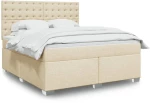 vidaXL Κρεβάτι Boxspring με Στρώμα Κρεμ 180x200 εκ. Υφασμάτινο