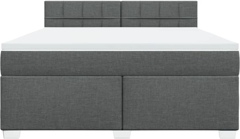 vidaXL Κρεβάτι Boxspring με Στρώμα Σκούρο Γκρι 180x200 εκ Υφασμάτιν