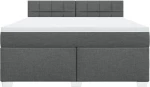 vidaXL Κρεβάτι Boxspring με Στρώμα Σκούρο Γκρι 180x200 εκ Υφασμάτιν