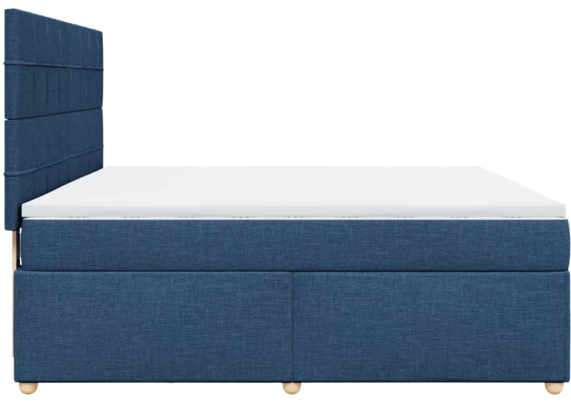 vidaXL Κρεβάτι Boxspring με Στρώμα Μπλε 180x200 εκ. Υφασμάτινο