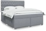 vidaXL Κρεβάτι Boxspring με Στρώμα Ανοιχτό Γκρι 180x200 εκ. Υφασμάτινο