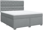 vidaXL Κρεβάτι Boxspring με Στρώμα Ανοιχτό Γκρι 180x200 εκ. Υφασμάτινο