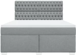 vidaXL Κρεβάτι Boxspring με Στρώμα Ανοιχτό Γκρι 180x200 εκ. Υφασμάτινο