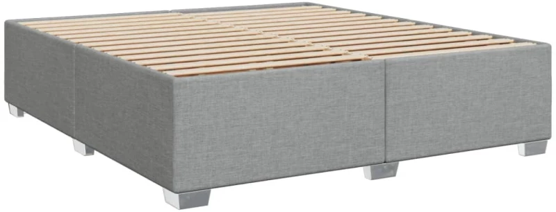 vidaXL Κρεβάτι Boxspring με Στρώμα Ανοιχτό Γκρι 180x200 εκ. Υφασμάτινο