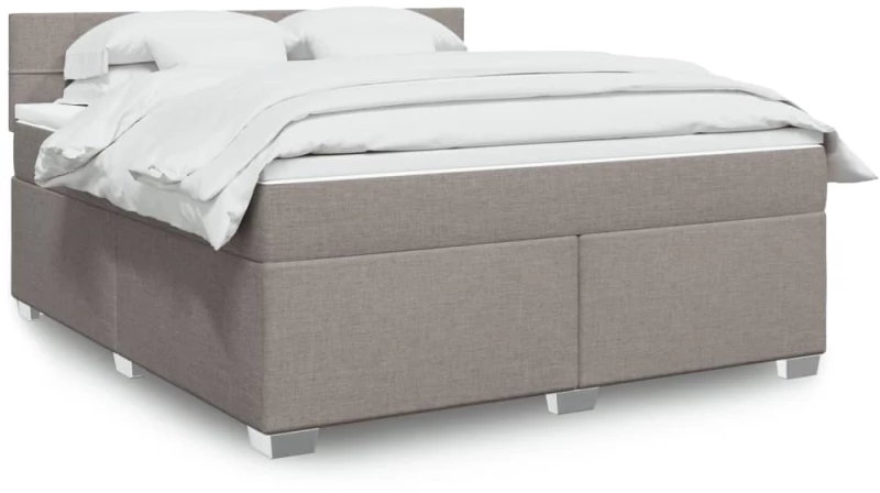 vidaXL Κρεβάτι Boxspring με Στρώμα Taupe 180x200 εκ. Υφασμάτινο