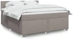 vidaXL Κρεβάτι Boxspring με Στρώμα Taupe 180x200 εκ. Υφασμάτινο