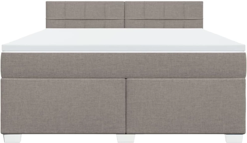 vidaXL Κρεβάτι Boxspring με Στρώμα Taupe 180x200 εκ. Υφασμάτινο