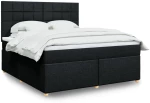 vidaXL Κρεβάτι Boxspring με Στρώμα Μαύρο 180x200 εκ. Υφασμάτινο