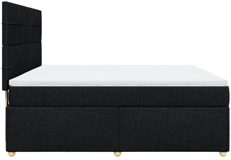 vidaXL Κρεβάτι Boxspring με Στρώμα Μαύρο 180x200 εκ. Υφασμάτινο