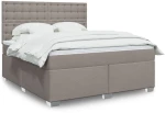 vidaXL Κρεβάτι Boxspring με Στρώμα Taupe 180x200 εκ. Υφασμάτινο