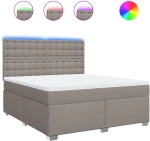 vidaXL Κρεβάτι Boxspring με Στρώμα Taupe 180x200 εκ. Υφασμάτινο