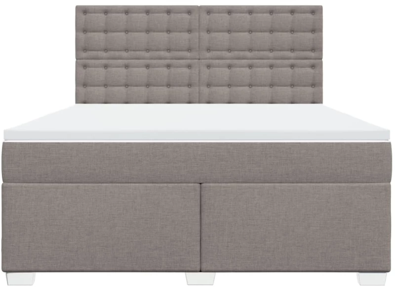 vidaXL Κρεβάτι Boxspring με Στρώμα Taupe 180x200 εκ. Υφασμάτινο