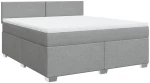 vidaXL Κρεβάτι Boxspring με Στρώμα Ανοιχτό Γκρι 180x200 εκ. Υφασμάτινο