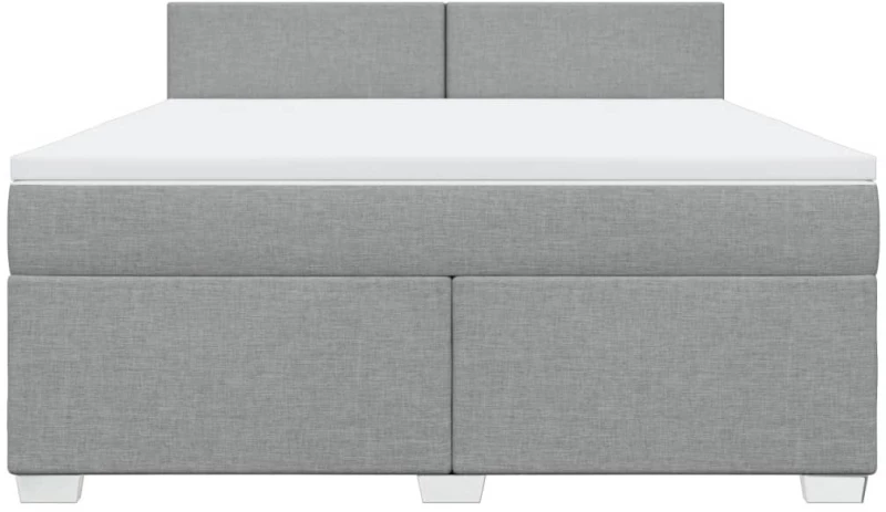vidaXL Κρεβάτι Boxspring με Στρώμα Ανοιχτό Γκρι 180x200 εκ. Υφασμάτινο