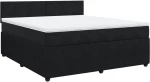 vidaXL Κρεβάτι Boxspring με Στρώμα Μαύρο 180x200 εκ. Βελούδινο