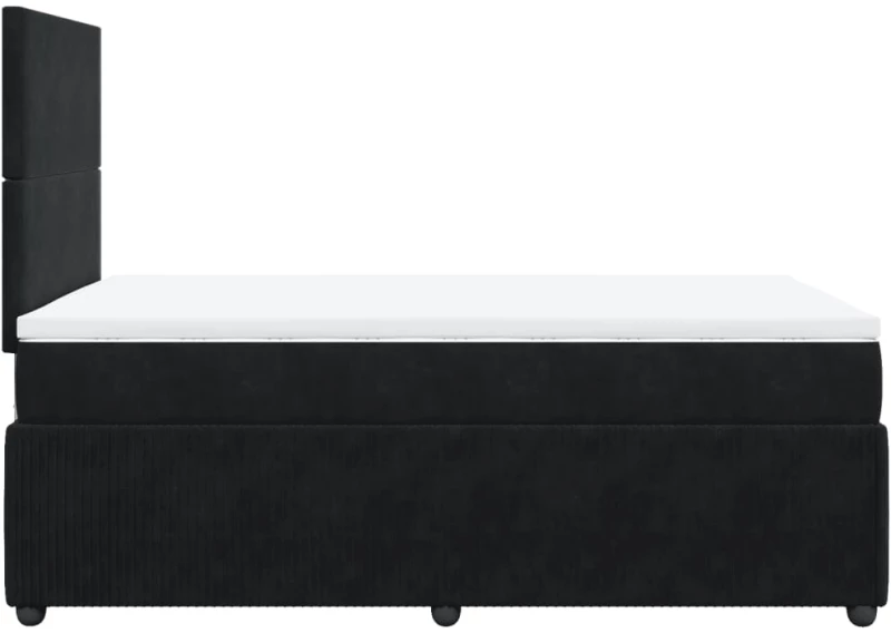 vidaXL Κρεβάτι Boxspring με Στρώμα Μαύρο 120x190 εκ. Βελούδινο