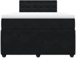 vidaXL Κρεβάτι Boxspring με Στρώμα Μαύρο 120x190 εκ. Βελούδινο