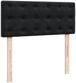 vidaXL Κρεβάτι Boxspring με Στρώμα Μαύρο 120x190 εκ. Βελούδινο