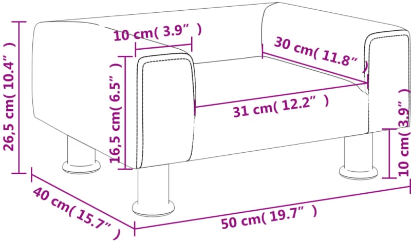 vidaXL Καναπές Παιδικός Μπλε 50x40x26,5 εκ. από Βελούδο