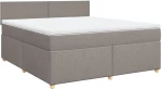 vidaXL Κρεβάτι Boxspring με Στρώμα Taupe 180x200 εκ. Υφασμάτινο