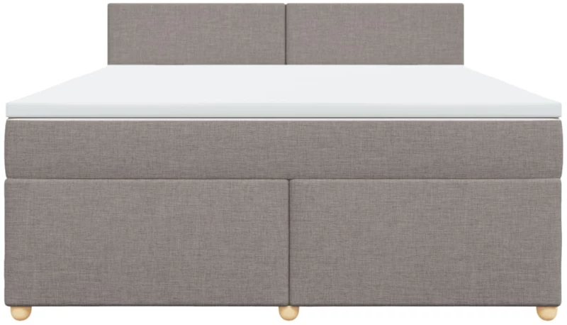 vidaXL Κρεβάτι Boxspring με Στρώμα Taupe 180x200 εκ. Υφασμάτινο