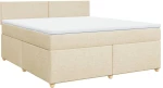 vidaXL Κρεβάτι Boxspring με Στρώμα Κρεμ 180x200 εκ. Υφασμάτινο