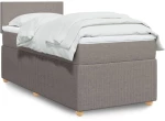 vidaXL Κρεβάτι Boxspring με Στρώμα Taupe 100 x 200 εκ. Υφασμάτινο