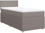 vidaXL Κρεβάτι Boxspring με Στρώμα Taupe 100 x 200 εκ. Υφασμάτινο