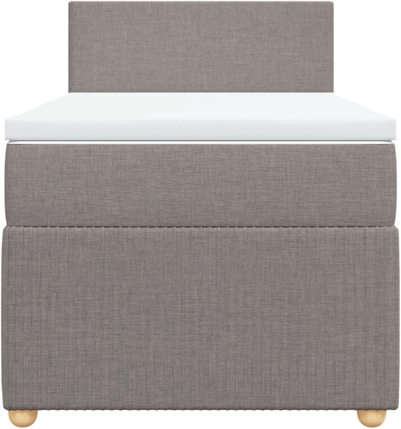 vidaXL Κρεβάτι Boxspring με Στρώμα Taupe 100 x 200 εκ. Υφασμάτινο