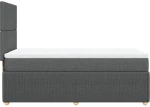 vidaXL Κρεβάτι Boxspring με Στρώμα Σκούρο Γκρι 90x200 εκ. Υφασμάτινο