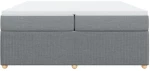 vidaXL Κρεβάτι Boxspring με Στρώμα Ανοιχτό Γκρι 200x200 εκ. Υφασμάτινο