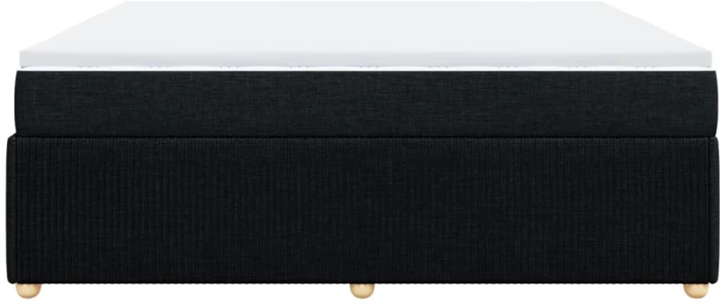 vidaXL Κρεβάτι Boxspring με Στρώμα Μαύρο 200x200 εκ. Υφασμάτινο
