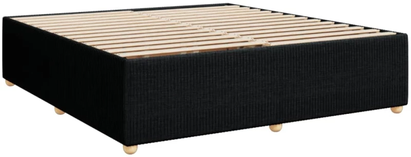 vidaXL Κρεβάτι Boxspring με Στρώμα Μαύρο 200x200 εκ. Υφασμάτινο