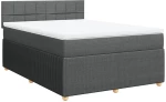 vidaXL Κρεβάτι Boxspring με Στρώμα Σκούρο Γκρι 140x200 εκ Υφασμάτινο