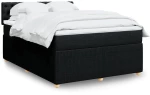 vidaXL Κρεβάτι Boxspring με Στρώμα Μαύρο 140x200 εκ. Υφασμάτινο