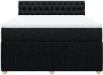vidaXL Κρεβάτι Boxspring με Στρώμα Μαύρο 140x200 εκ. Υφασμάτινο