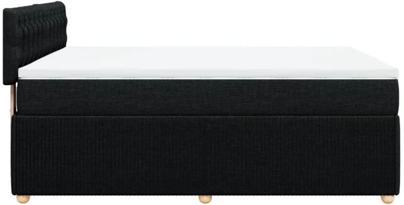 vidaXL Κρεβάτι Boxspring με Στρώμα Μαύρο 140x200 εκ. Υφασμάτινο